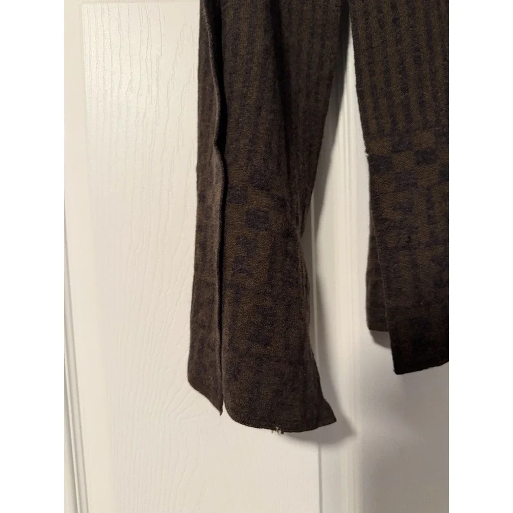 Fendi Merino Wool Vintage Brown Scarf Made In Italy Monogram Old Money